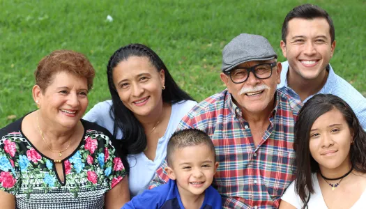 smiling generational family