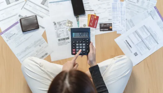 woman on calculator